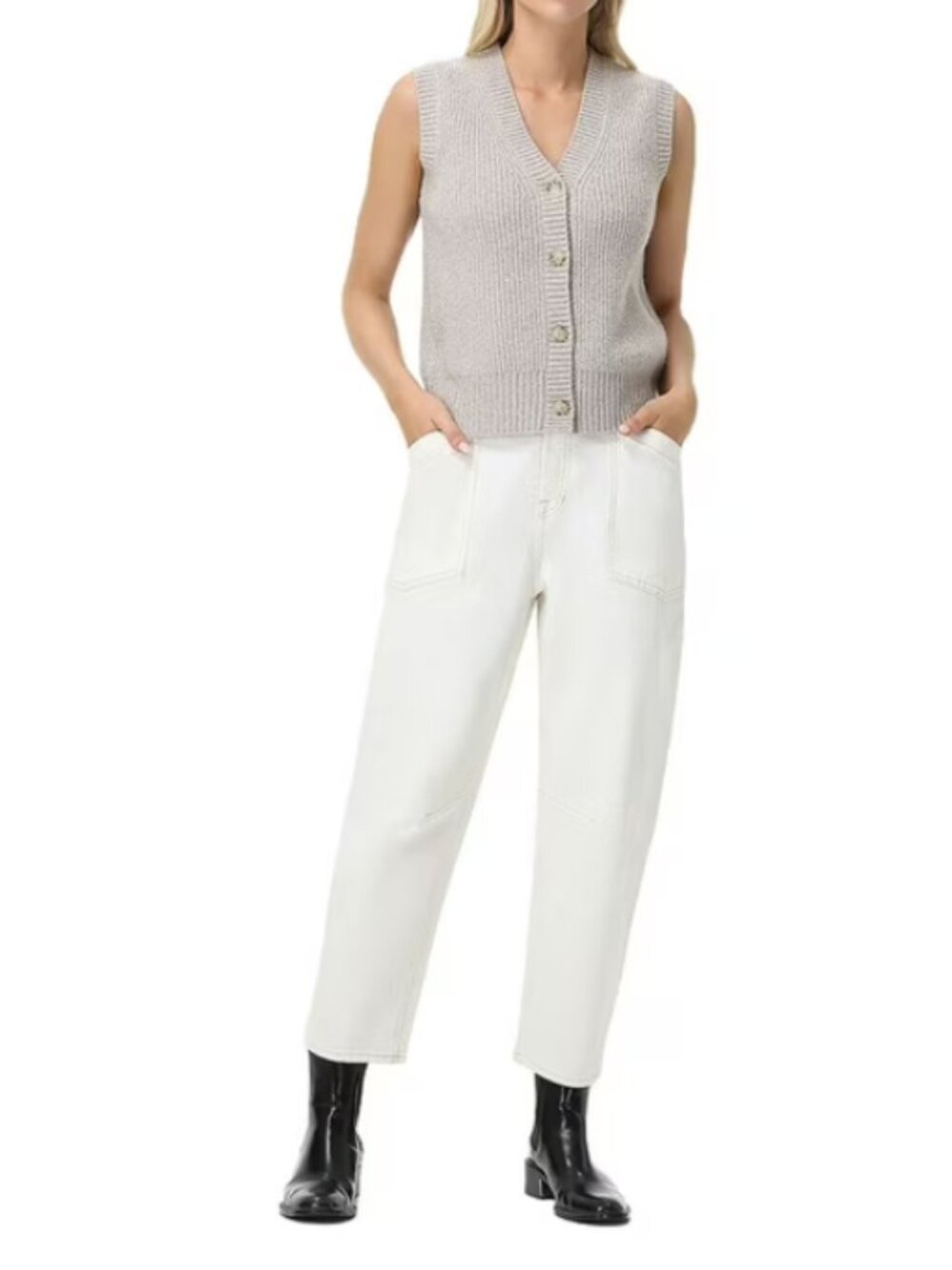 Frye Barrel Jeans Size 6 Bone White NWT High Rise TrendyBrand new with tags Frye